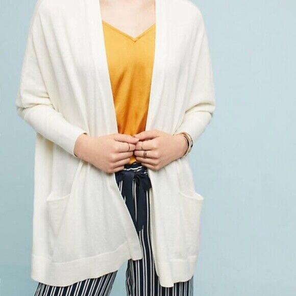 Moth (Anthropologie) cream open-front oversized cardigan, size XS/S Comfy/Cozy - Picture 10 of 10